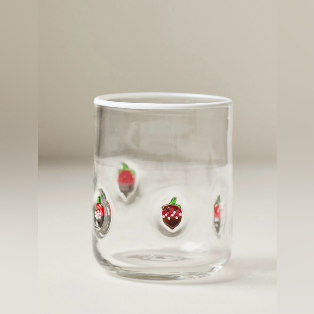 Anthropologie Icon Juice Glass, Chocolate Strawberry NWT
